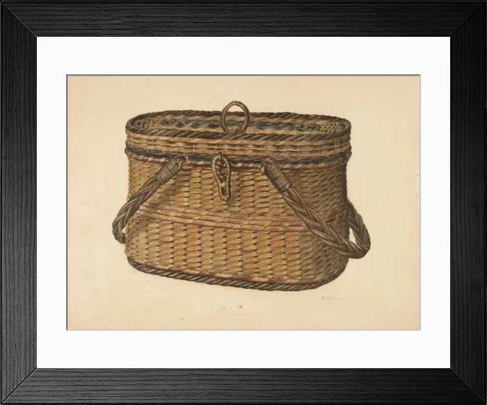 Framed Print : Cap Basket, c. 1938. Creator: Samuel O. Klein Framed Print : Cap Basket, c. 1938. Creator: Samuel O. Klein