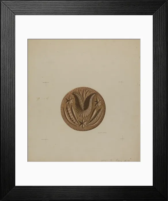 Framed Print : Pa. German Butter Mold, c. 1938. Creator: Albert J. Levone Framed Print : Pa. German Butter Mold, c. 1938. Creator: Albert J. Levone