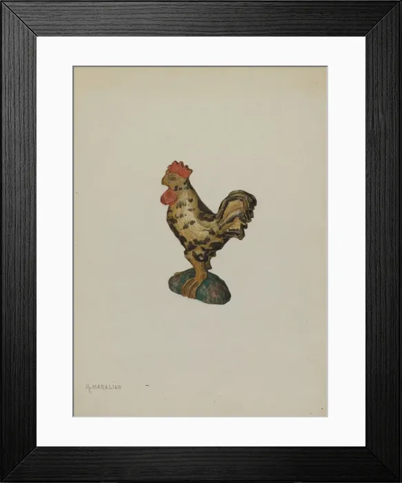 Framed Print : Pa. German Rooster Figurine, c. 1939. Creator: Arsen Maralian Framed Print : Pa. German Rooster Figurine, c. 1939. Creator: Arsen Maralian