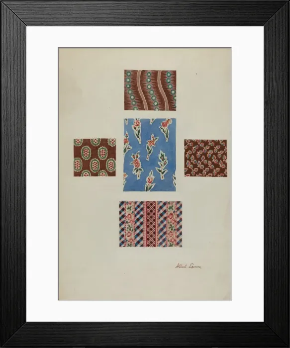 Framed Print : Printed Cotton, c. 1938. Creator: Albert J. Levone