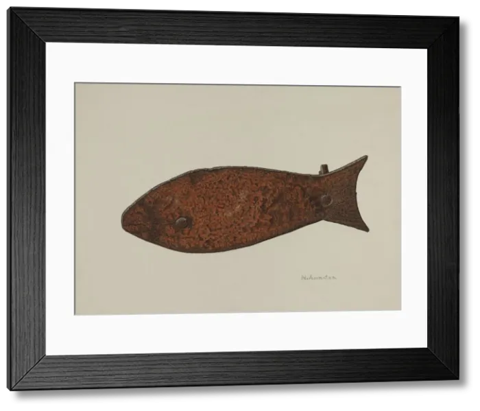Framed Print : Pa. German Axe Socket, c. 1940. Creator: Nicholas Amantea Framed Print : Pa. German Axe Socket, c. 1940. Creator: Nicholas Amantea