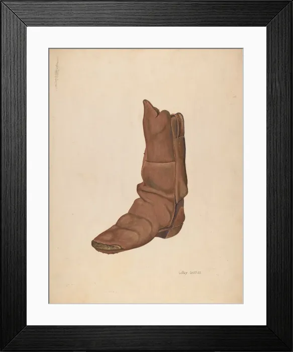 Framed Print : Childs Boot, c. 1940. Creator: LeRoy Griffith Framed Print : Childs Boot, c. 1940. Creator: LeRoy Griffith