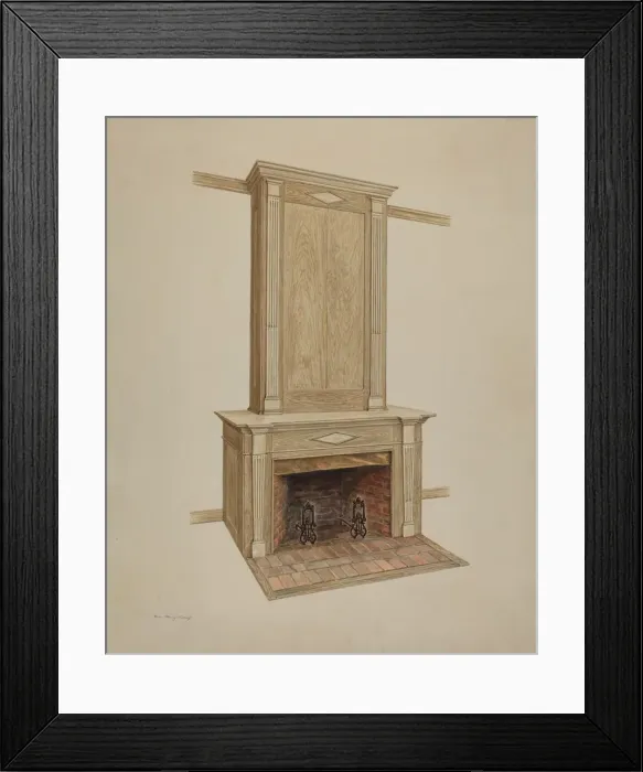 Framed Print : Carved Casing, c. 1938. Creator: Hans Mangelsdorf
