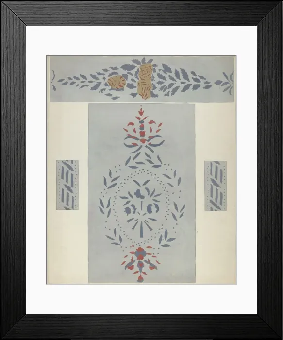 Framed Print : Stencilled Wall (Detail), c. 1940. Creator: Alvin M Gully Framed Print : Stencilled Wall (Detail), c. 1940. Creator: Alvin M Gully