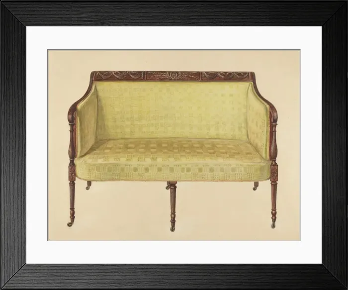 Framed Print : Sofa, c. 1940. Creator: Bernard Gussow Framed Print : Sofa, c. 1940. Creator: Bernard Gussow