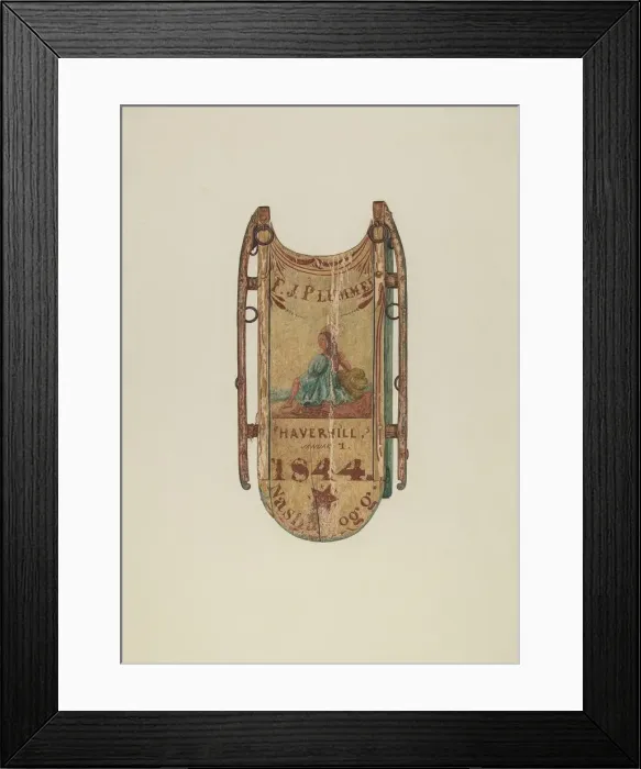 Framed Print : Sled, c. 1939. Creator: Harriette Gale Framed Print : Sled, c. 1939. Creator: Harriette Gale