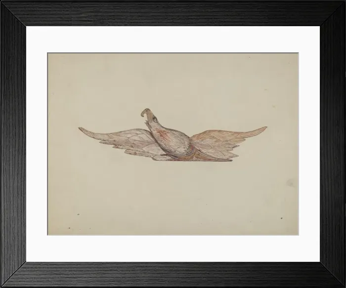 Framed Print : Small Carved Bellamy Eagle, c. 1939. Creator: Harriette Gale Framed Print : Small Carved Bellamy Eagle, c. 1939. Creator: Harriette Gale