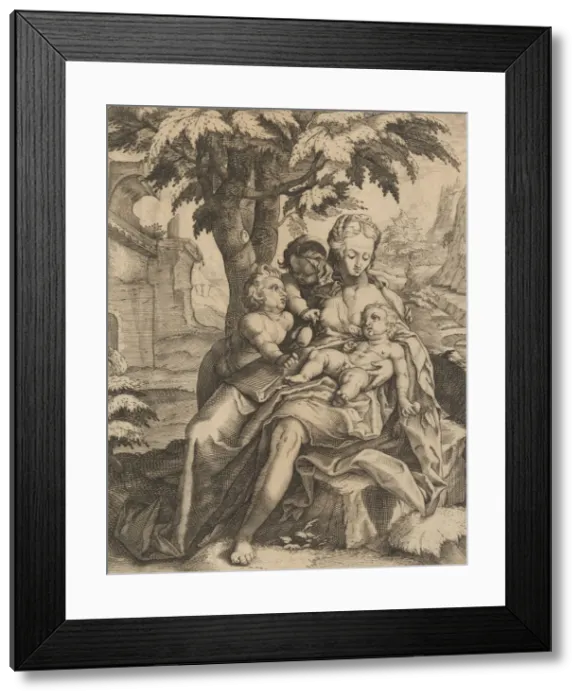 Framed Print : Charity. Creator: Goltzius School Framed Print : Charity. Creator: Goltzius School