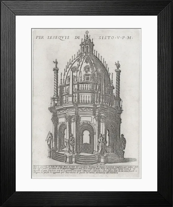 Framed Print : Catafalque for Pope Sixtus V, 1591. Creator: Giovanni Maggi Framed Print : Catafalque for Pope Sixtus V, 1591. Creator: Giovanni Maggi