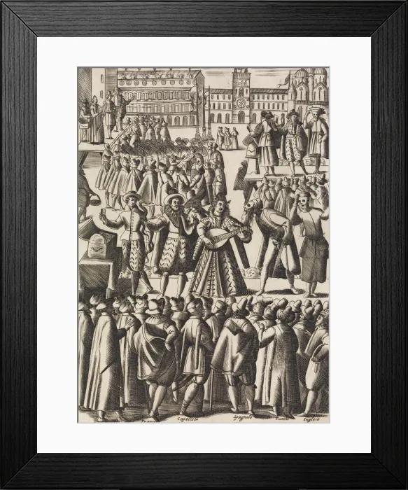 Framed Print : Intartenimento che dano ogni giorno li Ciarlatani in Piazza di S. Marco al Populo... ca Framed Print : Intartenimento che dano ogni giorno li Ciarlatani in Piazza di S. Marco al Populo... ca