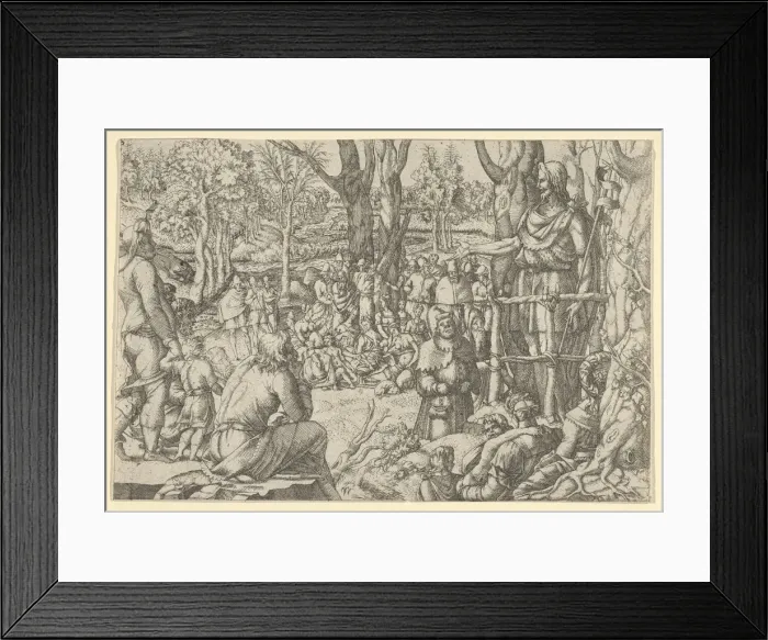 Framed Print : St. John Preaching in the Desert, 1535-55. Creator: Jean Mignon Framed Print : St. John Preaching in the Desert, 1535-55. Creator: Jean Mignon