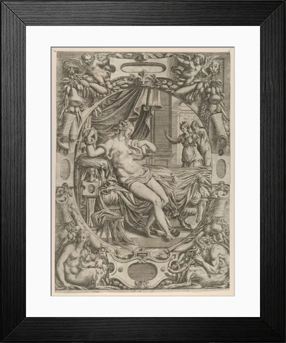 Framed Print : Cleopatra Bitten By an Asp, 1535-55. Creator: Jean Mignon Framed Print : Cleopatra Bitten By an Asp, 1535-55. Creator: Jean Mignon