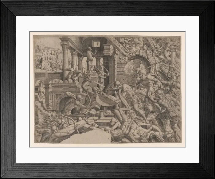 Framed Print : The Sack of Troy, 1535-55. Creator: Jean Mignon Framed Print : The Sack of Troy, 1535-55. Creator: Jean Mignon