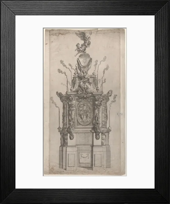 Framed Print : Catafalque, 1626-80. Creator: Giovanni Francesco Grimaldi Framed Print : Catafalque, 1626-80. Creator: Giovanni Francesco Grimaldi