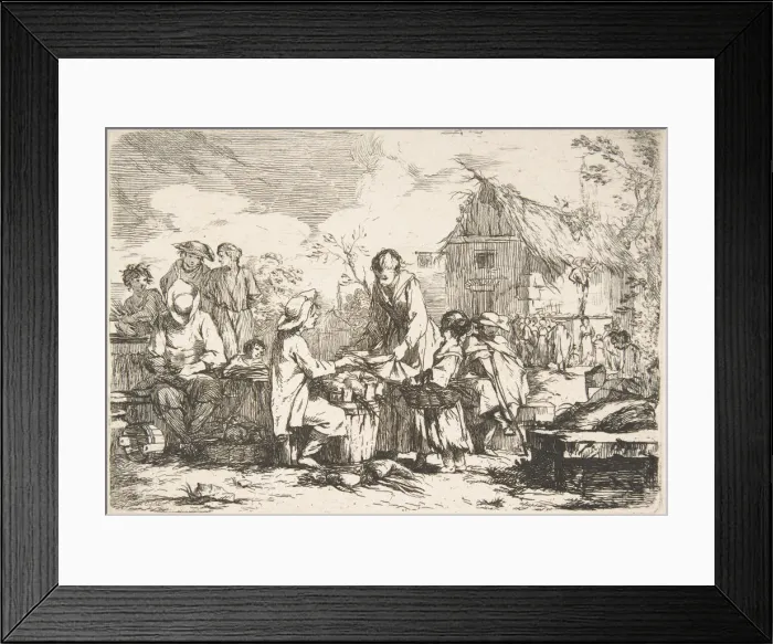 Framed Print : Village Market Place (Le Marchede village), 18th century Framed Print : Village Market Place (Le Marchede village), 18th century