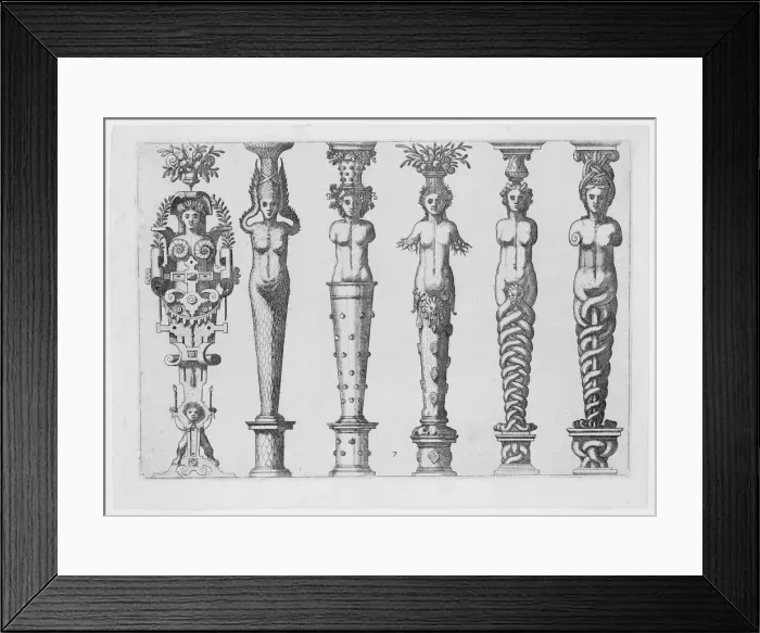 Framed Print : Caryatidum (... ) sive Athlantidum Multiformium (... ), ca. 1565 Framed Print : Caryatidum (... ) sive Athlantidum Multiformium (... ), ca. 1565