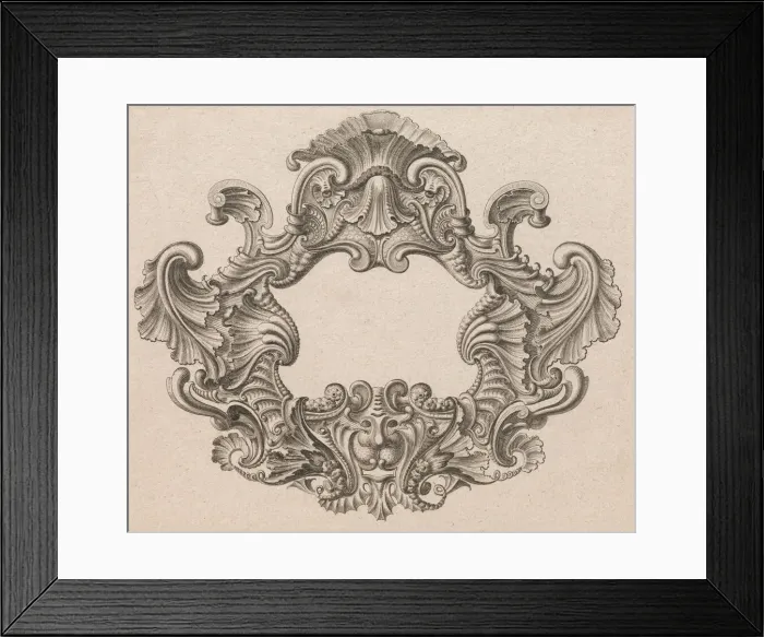 Framed Print : Design for a Cartouche, Plate 2 from Neüinventierte sehr dienstiche Schil Framed Print : Design for a Cartouche, Plate 2 from Neüinventierte sehr dienstiche Schil