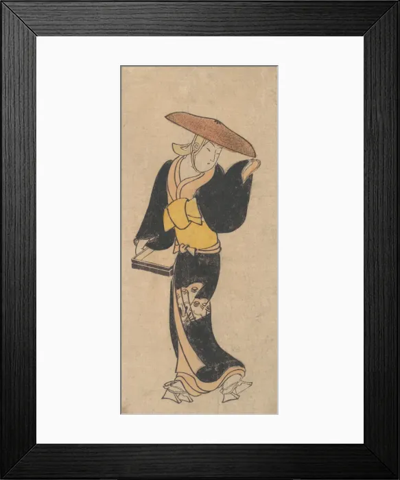 Framed Print : The Actor Sanjo Kantaro as an Itinerant Buddhist Nun, ca. 1715. Creator: Kondo Kiyoharu Framed Print : The Actor Sanjo Kantaro as an Itinerant Buddhist Nun, ca. 1715. Creator: Kondo Kiyoharu