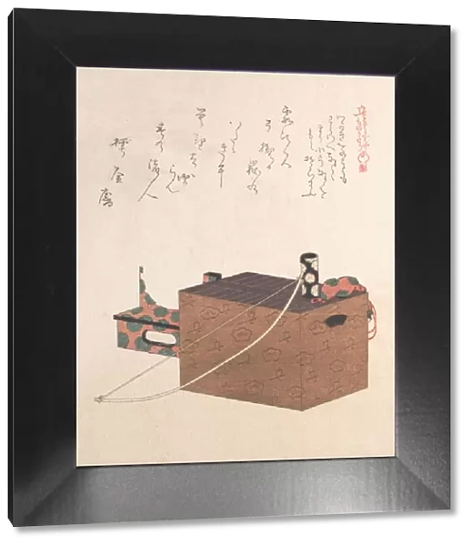 Box for Sugoroku Game (A Kind of Backgammon), Bow and Drum, 19th century