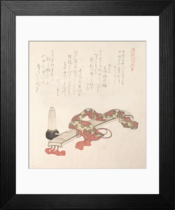 Framed Print : Koto (Japanese Harp) and Sho (Reed Organ), 19th century. Creator: Kubo Shunman Framed Print : Koto (Japanese Harp) and Sho (Reed Organ), 19th century. Creator: Kubo Shunman