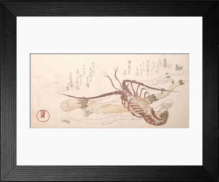 Framed Print : Lobster and Vegetables, 19th century. Creator: Kubo Shunman Framed Print : Lobster and Vegetables, 19th century. Creator: Kubo Shunman