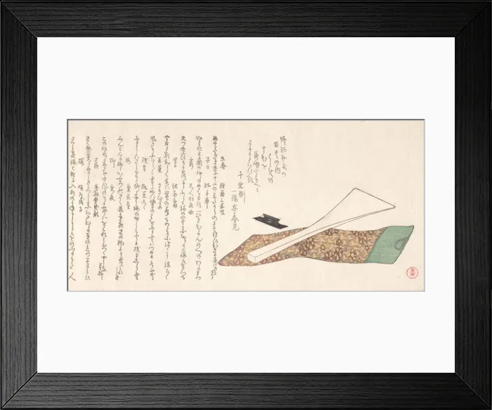 Framed Print : Bachi (Plectrum) Used in Playing Shamisen, 19th century. Creator: Kubo Shunman Framed Print : Bachi (Plectrum) Used in Playing Shamisen, 19th century. Creator: Kubo Shunman