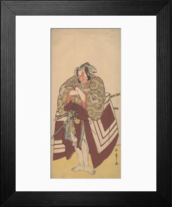 Framed Print : Kabuki Actor Ichikawa Danjuro V in a Shibaraku (Stop Right There!) Role, 11th month, 1779. Creator: Shunsho Framed Print : Kabuki Actor Ichikawa Danjuro V in a Shibaraku (Stop Right There!) Role, 11th month, 1779. Creator: Shunsho