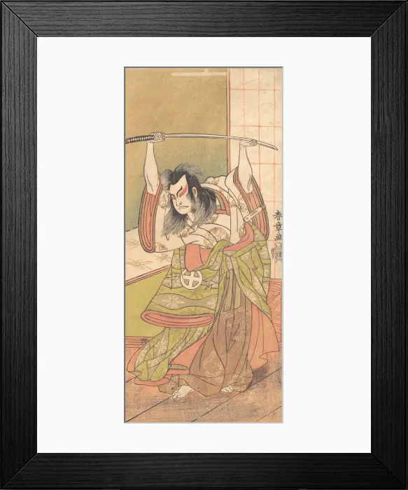 Framed Print : The Third Otani Hiroji as a Daimyo Standing on the Engawa, ca. 1771. Creator: Shunsho Framed Print : The Third Otani Hiroji as a Daimyo Standing on the Engawa, ca. 1771. Creator: Shunsho