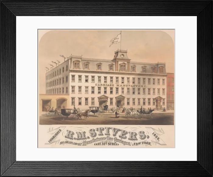 Framed Print : R. M. Stivers, Manufacturers of Fine Carriages, 146-152 East 31st Street, New York Framed Print : R. M. Stivers, Manufacturers of Fine Carriages, 146-152 East 31st Street, New York