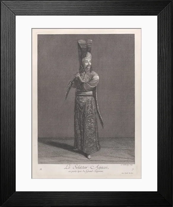 Framed Print : Le Seliktar-Agassi, ou porte epee du Grand Seigneur, 1714-15. Creator: Unknown Framed Print : Le Seliktar-Agassi, ou porte epee du Grand Seigneur, 1714-15. Creator: Unknown