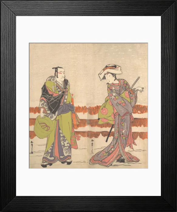 Framed Print : Ichikawa Danjuro Fifth as a Komuso Holding a Basket-Hat in His Right Hand, ca. 1775. Creator: Shunsho Framed Print : Ichikawa Danjuro Fifth as a Komuso Holding a Basket-Hat in His Right Hand, ca. 1775. Creator: Shunsho