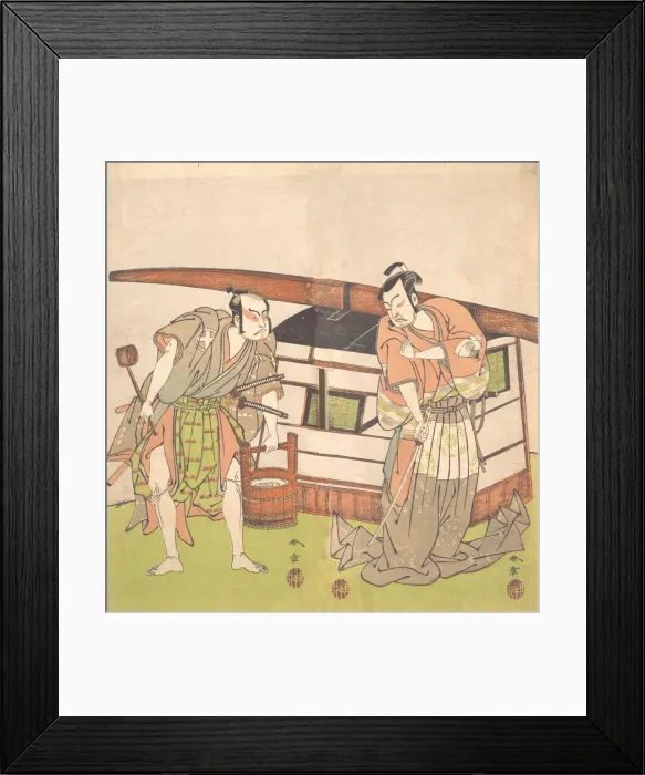 Framed Print : The Actor Otani Hiroji III and the Actor Onoe Kikugoro I, ca. 1778. Creators: Shunsho, Otani Hiroemon Framed Print : The Actor Otani Hiroji III and the Actor Onoe Kikugoro I, ca. 1778. Creators: Shunsho, Otani Hiroemon