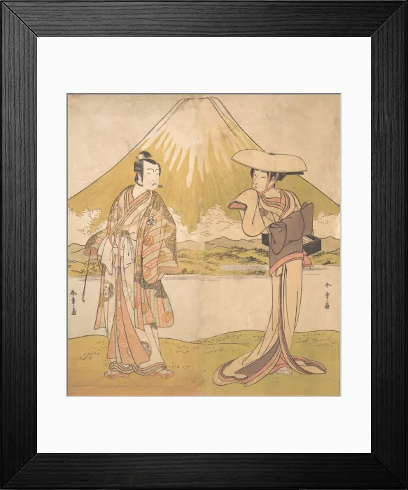 Framed Print : The Actor Bando Mitsugoro as a Man in Sumptuous Raiment, Standing in a Field... ca. 1778. Creator: Shunsho Framed Print : The Actor Bando Mitsugoro as a Man in Sumptuous Raiment, Standing in a Field... ca. 1778. Creator: Shunsho