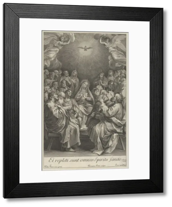 Framed Print : The Virgin with apostles looking up towards the Holy Dove and two angels, after Reni Framed Print : The Virgin with apostles looking up towards the Holy Dove and two angels, after Reni