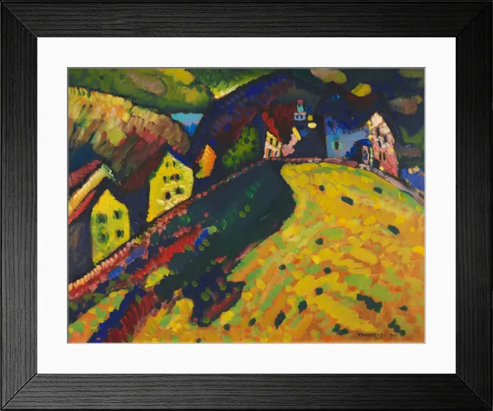 Framed Print : Houses at Murnau, 1909. Creator: Vassily Kandinsky Framed Print : Houses at Murnau, 1909. Creator: Vassily Kandinsky