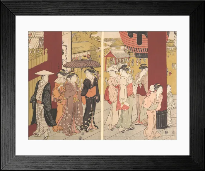 Framed Print : Street scene, ca. 1789. Creator: Katsukawa Shuncho Framed Print : Street scene, ca. 1789. Creator: Katsukawa Shuncho
