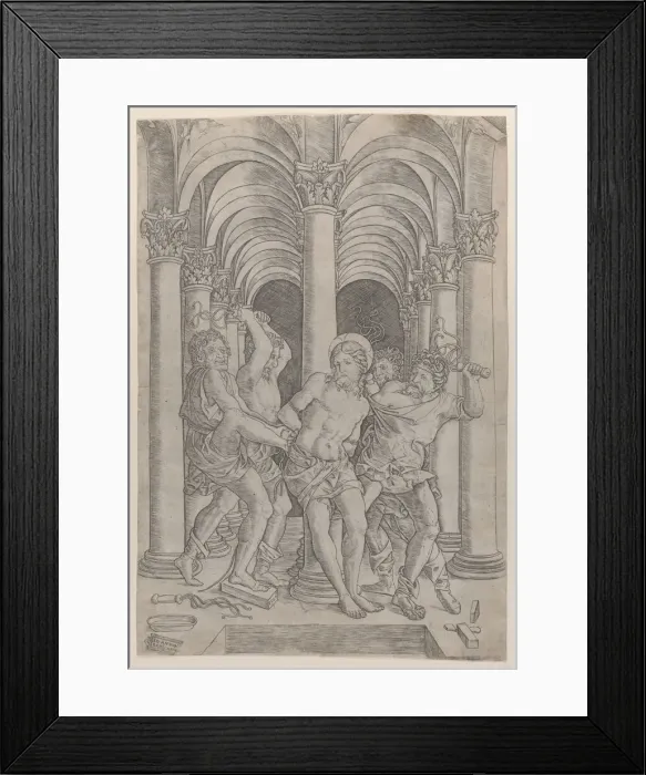 Framed Print : The Flagellation of Christ who is tied to a column at center set within an arcade, 1509 Framed Print : The Flagellation of Christ who is tied to a column at center set within an arcade, 1509