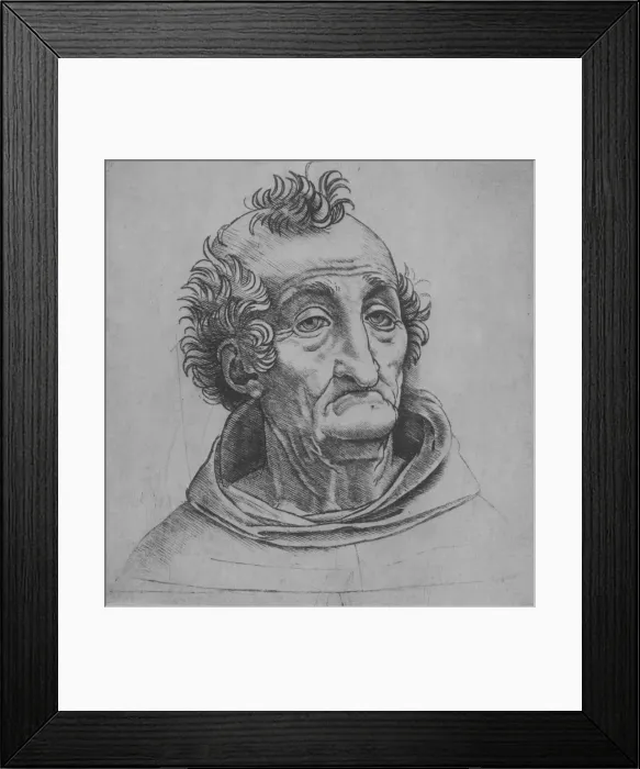Framed Print : Head of an old man, ca. 1490-1525. Creator: Giovanni Antonio da Brescia Framed Print : Head of an old man, ca. 1490-1525. Creator: Giovanni Antonio da Brescia