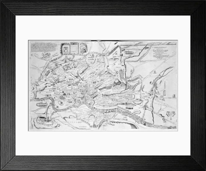 Framed Print : Birds Eye View of Rome, 1553. Creator: Giulio de Musi Framed Print : Birds Eye View of Rome, 1553. Creator: Giulio de Musi