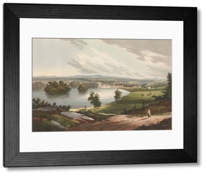 Framed Print : Fort Edward (No. 10 of The Hudson River Portfolio), 1822-23. Creator: John Hill Framed Print : Fort Edward (No. 10 of The Hudson River Portfolio), 1822-23. Creator: John Hill