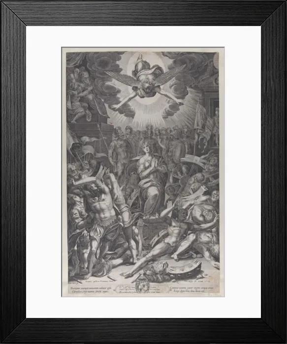 Framed Print : Martyrdom of Saint Catherine, after Bernardino Passari, 1588. Creator: Gijsbert Van Veen Framed Print : Martyrdom of Saint Catherine, after Bernardino Passari, 1588. Creator: Gijsbert Van Veen