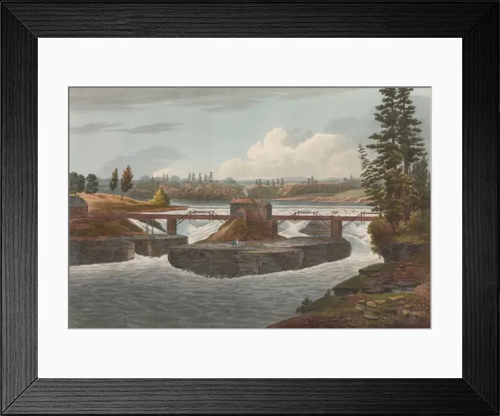 Framed Print : Glenns Falls (No. 6 of The Hudson River Portfolio), 1822. Creator: John Hill Framed Print : Glenns Falls (No. 6 of The Hudson River Portfolio), 1822. Creator: John Hill