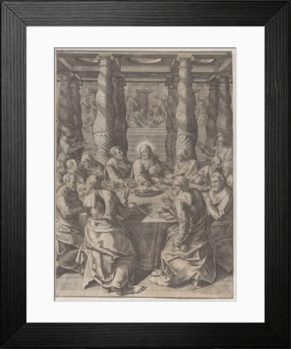 Framed Print : The Last Supper, ca. 1580. Creator: Giovanni Battista Mazza Framed Print : The Last Supper, ca. 1580. Creator: Giovanni Battista Mazza