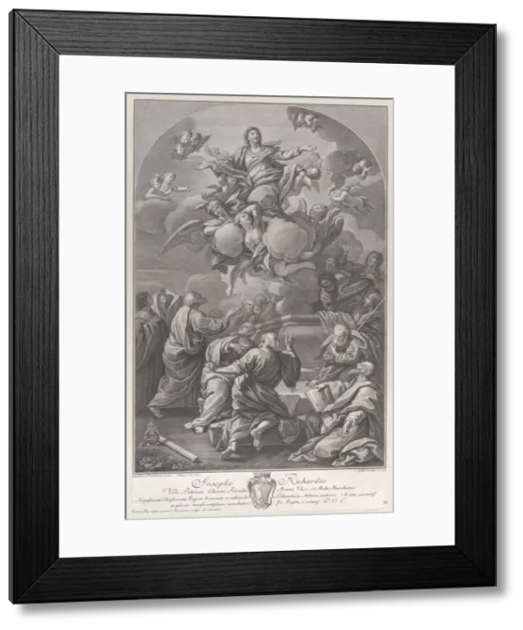 Framed Print : The Assumption of the Virgin, who rises from the tomb surrounded by Apostles, 1778 Framed Print : The Assumption of the Virgin, who rises from the tomb surrounded by Apostles, 1778