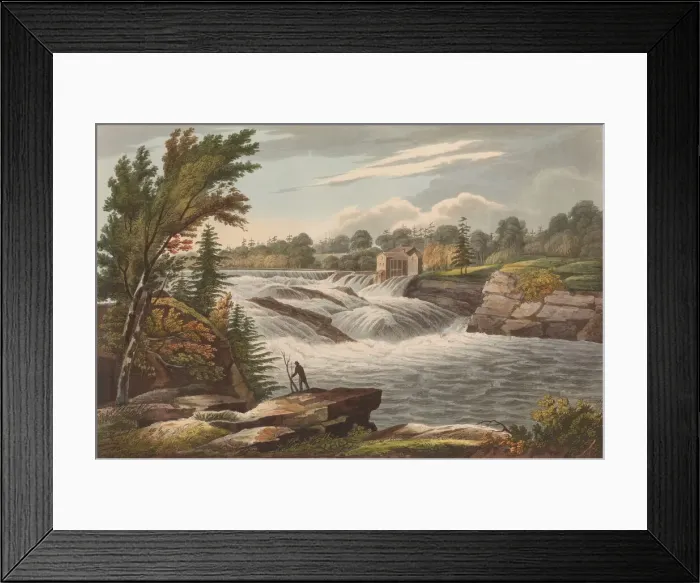 Framed Print : Bakers Falls (No. 8 of The Hudson River Portfolio), 1823-24. Creator: John Hill Framed Print : Bakers Falls (No. 8 of The Hudson River Portfolio), 1823-24. Creator: John Hill
