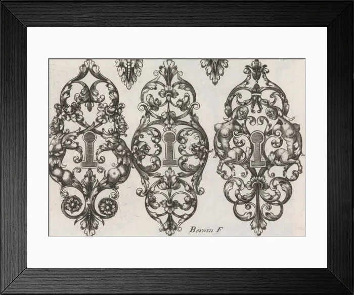 Framed Print : Diverses Pieces de Serruriers, page 5 (recto), ca. 1663. Creator: Jean Berain Framed Print : Diverses Pieces de Serruriers, page 5 (recto), ca. 1663. Creator: Jean Berain