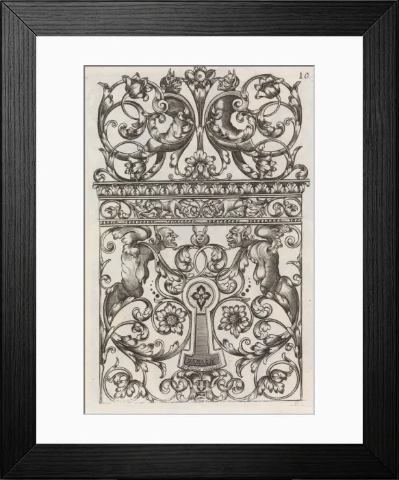 Framed Print : Diverses Pieces de Serruriers, page 11 (recto), ca. 1663. Creator: Jean Berain Framed Print : Diverses Pieces de Serruriers, page 11 (recto), ca. 1663. Creator: Jean Berain