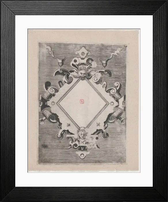 Framed Print : Diamond-shaped Cartouche, 1547-1606. Creator: Unknown Framed Print : Diamond-shaped Cartouche, 1547-1606. Creator: Unknown