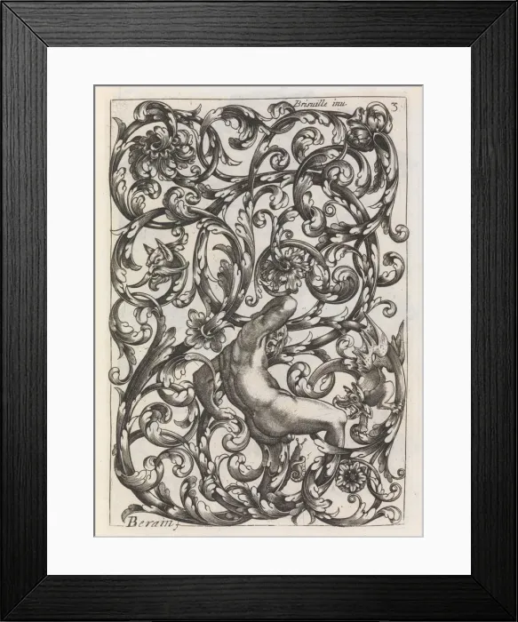 Framed Print : Diverses Pieces de Serruriers, page 4 (recto), ca. 1663. Creator: Jean Berain Framed Print : Diverses Pieces de Serruriers, page 4 (recto), ca. 1663. Creator: Jean Berain