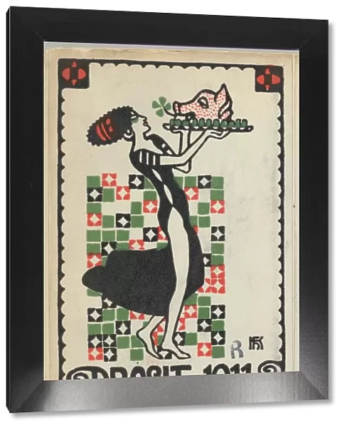 New Years Card: Cheers 1911 (Prosit), 1910. Creator: Hans Kalmsteiner